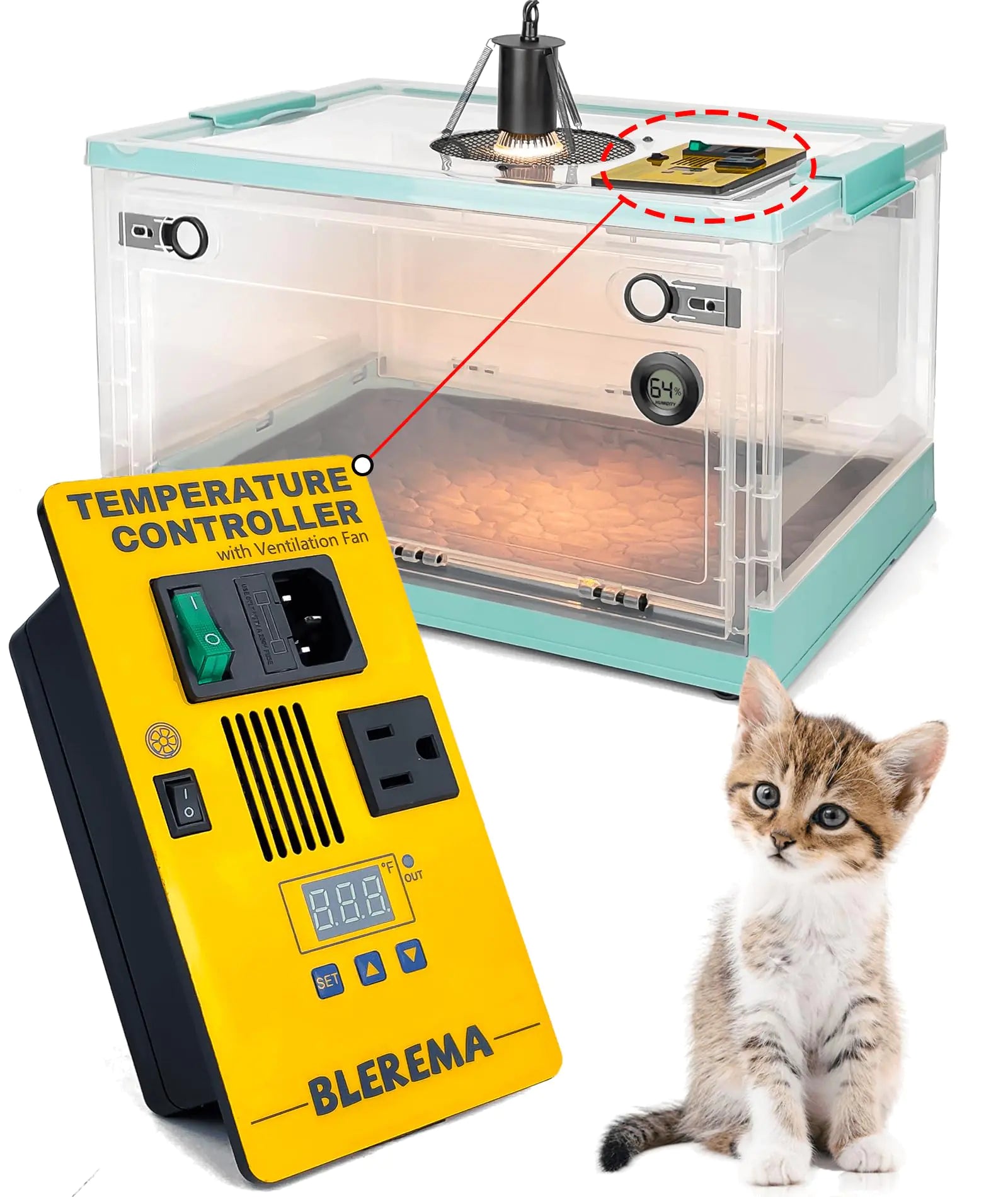 for Puppy Puppy Incubator with Temperature Control & Ventilation Fan Incubatorith Heating and Oxygen Tube Kittens Incubator & Brooder Pet Incubator for Dogs Chicks Birds & Newborn Critters(55L)